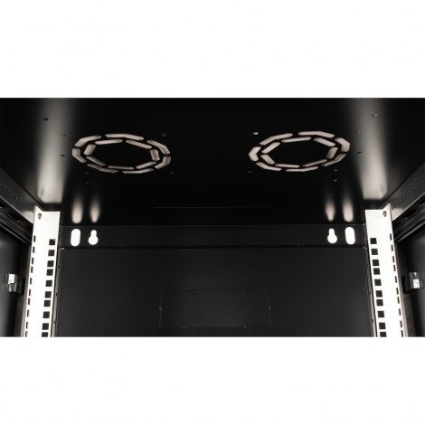 Шкаф 19" телекоммуникационный настенный, 4U 280x600х600 мм, дверь перфорация, черный